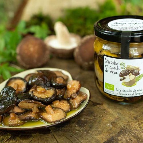 Shiitake en aceite de oliva virgen extra: Conserva de seta Shiitake en aceite de oliva virgen extra