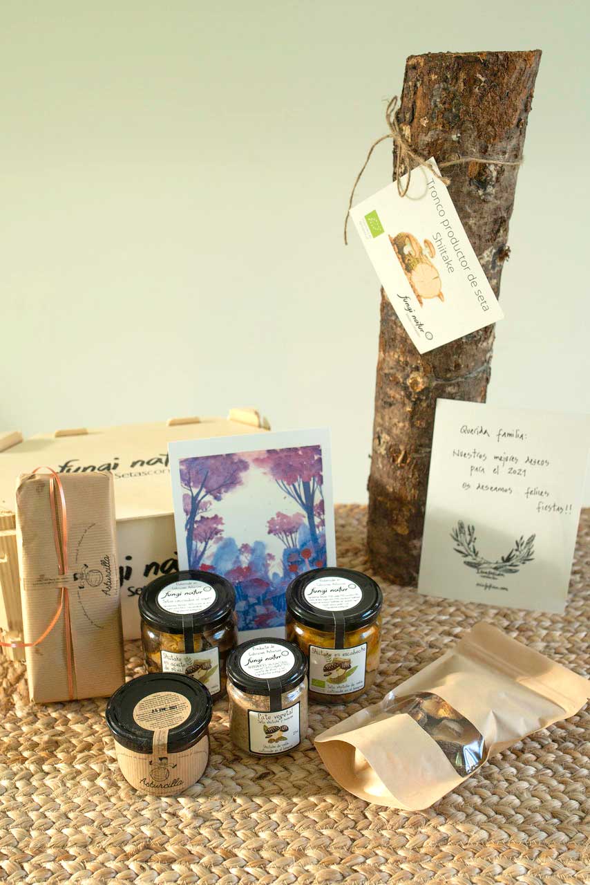 Cesta setas tronco productor